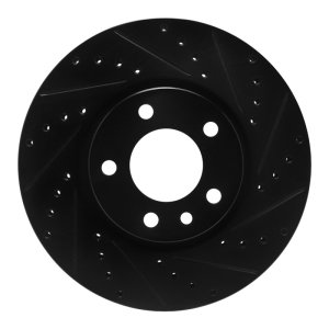 Cadillac Catera Brake Rotor (1) - Front Right - R1 Concepts - Drilled & Slotted - Black - `97-`01